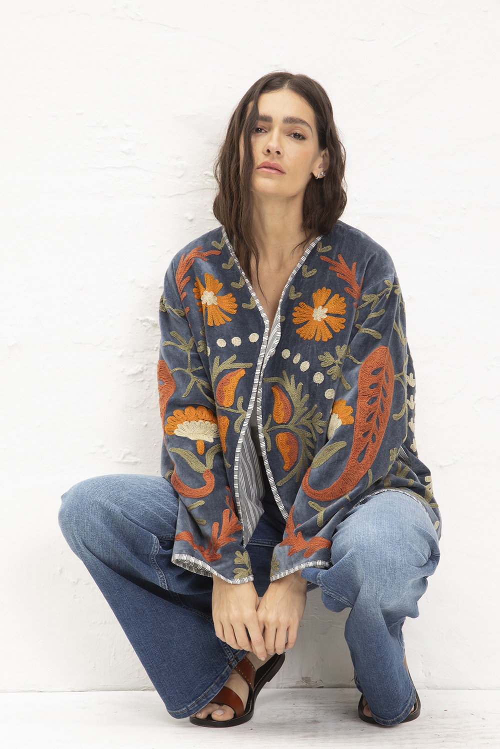 58-KIMONO LOVE AZUL E LARANJA 1