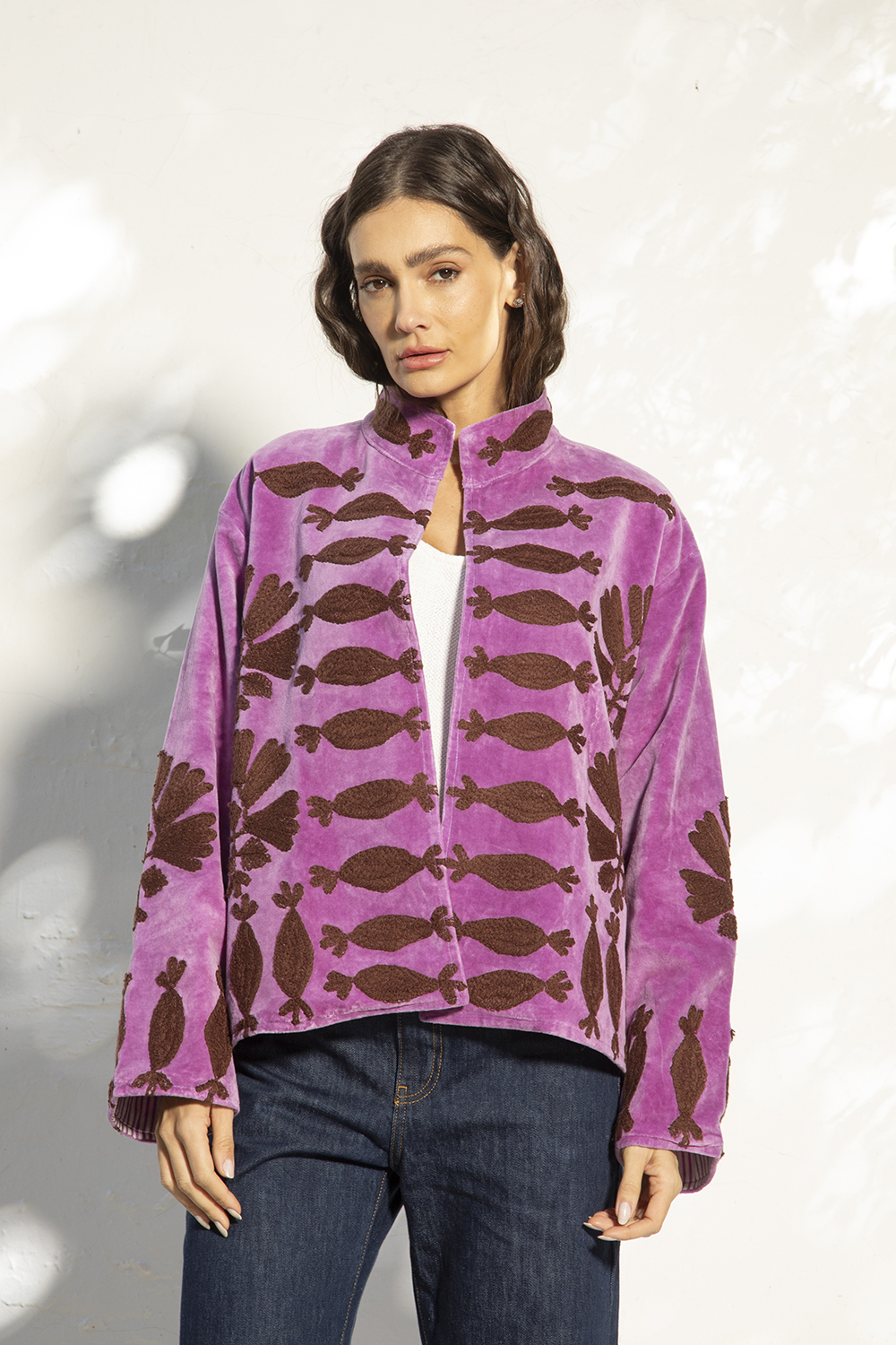 101-JAQUETA NAPOLEON VIOLETA E MARROM 4